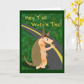 Gürteltier-Gruß-Karte Karte (Gelbe Blume)