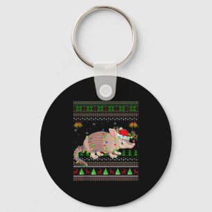 Gürteltier Hässliche Weihnachtspullover Feiertags Schlüsselanhänger