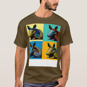 Gürteltier in abstrakter Kunstfarben-Odyssee T-Shirt