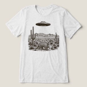 Gürteltier UFO Alien-Entführung Wüsten Szene Tri-Blend Shirt