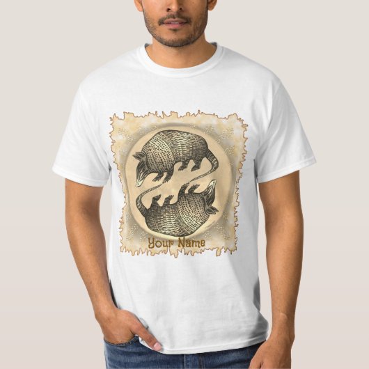 Gürteltier Yin Yang T-Shirt (Vorderseite)