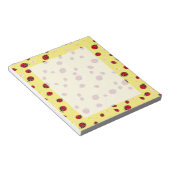 gürtlich niedlicher Ladybug und dunkelgelbe Blume Notizblock (angewinkelt)