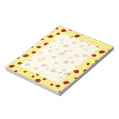 gürtlich niedlicher Ladybug und dunkelgelbe Blume Notizblock (Rotiert)