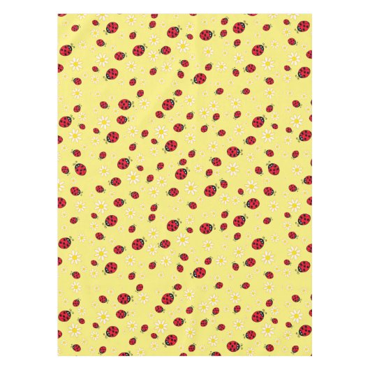 gürtlich niedlicher Ladybug und dunkelgelbe Blume Tischdecke (Vorderseite)
