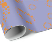 gürtnorange blaue Quadrate Muster schwindelnde Kun Geschenkpapier (Rolleneckpunkt)