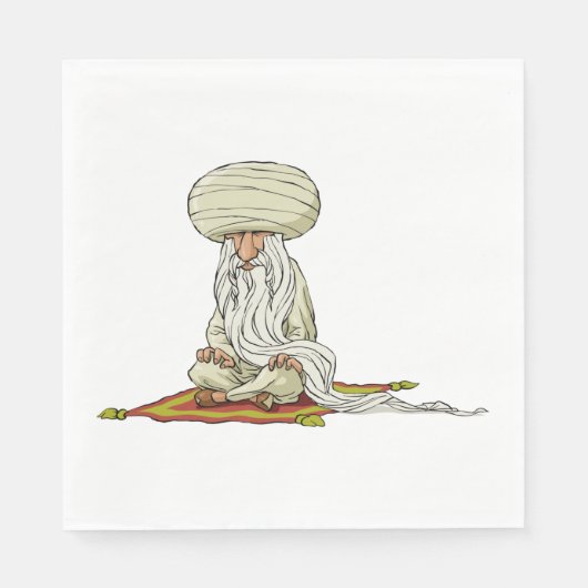 Guru mit langem Bart Serviette (Vorderseite)