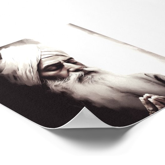 Gurū Nānak Abstrakt Portrait - Sikh Poster (Ecke)