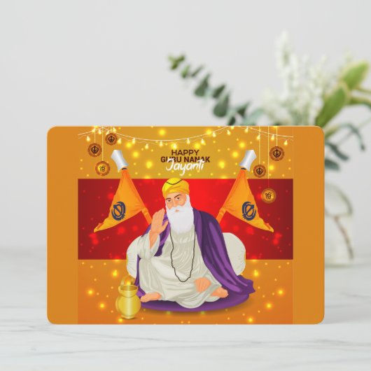 Guru Nanak Feiertagskarte (Stehend Vorderseite)
