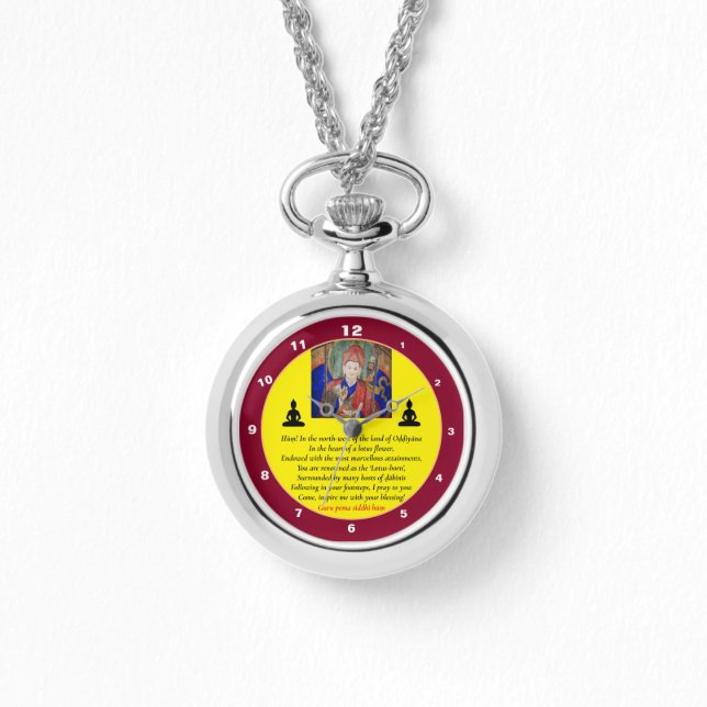 Guru Rinpoche & Seven Line Gebet /Padmasambhava Armbanduhr (Vorderseite)