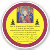 Guru Rinpoche & Seven Line Gebet /Padmasambhava Aufkleber (Vorderseite)