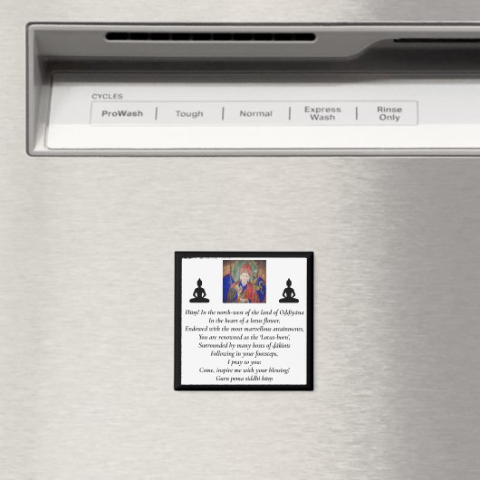 Guru Rinpoche & Seven Line Gebet /Padmasambhava Magnet (In Situ (Geschirrspüler))