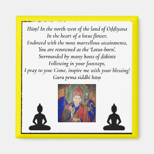 Guru Rinpoche & Seven Line Gebet /Padmasambhava Magnet