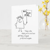 Guru Zelda Speaks Fun Alt Geburtstagsgrüßen Karte (Gelbe Blume)