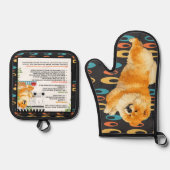 GUS GUS -CHOW DOG Oven Mitt & Pot Holder Ofenhandschuh & Topflappen-Set (Vorderseite)