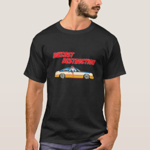 Gussmodell Zerstörung Katze In Cooler Rennsportwag T-Shirt