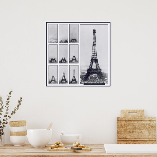 Gustav Eiffel's Tower Under Construction Poster (Küche)
