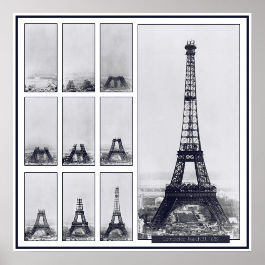 Gustav Eiffel's Tower Under Construction Poster (Vorne)