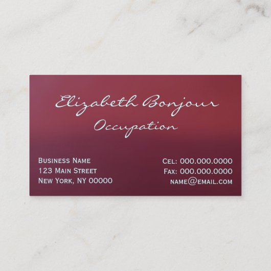 Gustav & Elizabeth ~ Visitenkarten Visitenkarte (Rückseite)