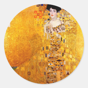 Gustav Klimt Adele Bloch-Bauer Vintage Art Nouveau Runder Aufkleber