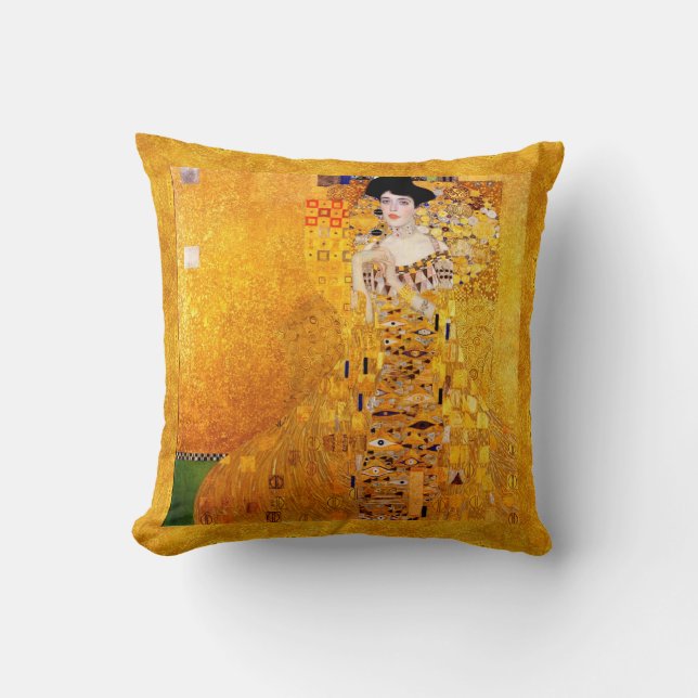 Gustav Klimt Adele Bloch-Bauer Vintager Jugendstil Kissen (Vorderseite)