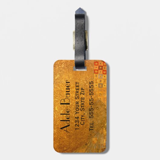 Gustav Klimt Adele Portrait Mit Monogramm Gepäckanhänger (Rückseite vertikal)