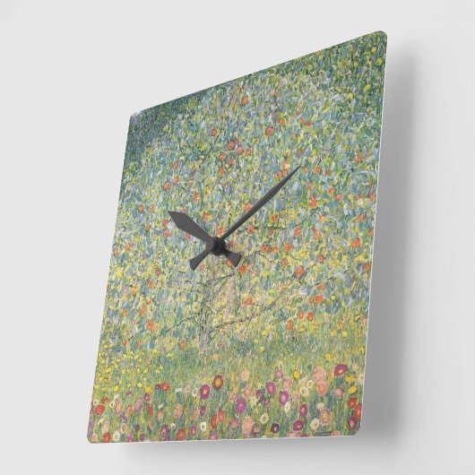 Gustav Klimt Apfelbaum Quadratische Wanduhr (Winkel)