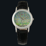 Gustav Klimt Apple Tree Armbanduhr<br><div class="desc">Sehen Sie Gustav Klimts Gemälde Apple Tree,  I (1912). Ein bunter Apfelbaum steht in einem grünen Feld mit lila,  rosa,  gelben und weißen Blume. Ein perfektes Geschenk für Fans des Jugendstils und österreichischer Kunst.</div>