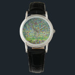 Gustav Klimt Apple Tree Armbanduhr<br><div class="desc">Sehen Sie Gustav Klimts Gemälde Apple Tree,  I (1912). Ein bunter Apfelbaum steht in einem grünen Feld mit lila,  rosa,  gelben und weißen Blume. Ein perfektes Geschenk für Fans des Jugendstils und österreichischer Kunst.</div>