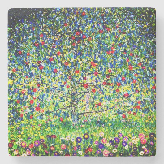 Gustav Klimt Apple Tree Steinuntersetzer (Vorderseite)