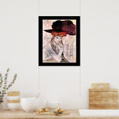 Gustav Klimt artwork, Der Schwarze Hut Poster (Küche)