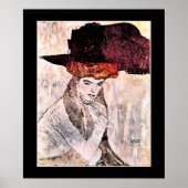 Gustav Klimt artwork, Der Schwarze Hut Poster (Vorne)