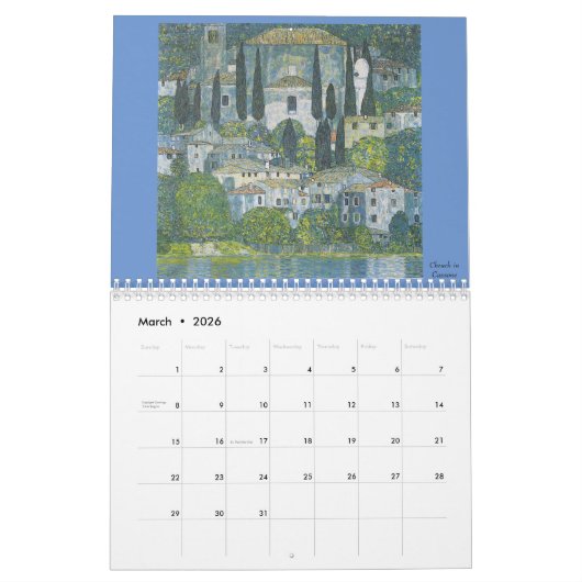 Gustav Klimt Artwork Nummer 1 Kalender (Mär 2026)