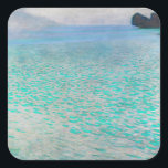 Gustav Klimt - Attersee Quadratischer Aufkleber<br><div class="desc">Attersee - Gustav Klimt,  Öl auf Leinwand,  1910</div>