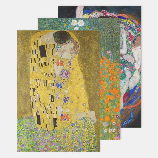 Gustav Klimt - Auswahl der Meisterwerke Geschenkpapier Set