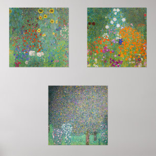 Gustav Klimt - Auswahl der Meisterwerke im Garten Bilderwand Sets