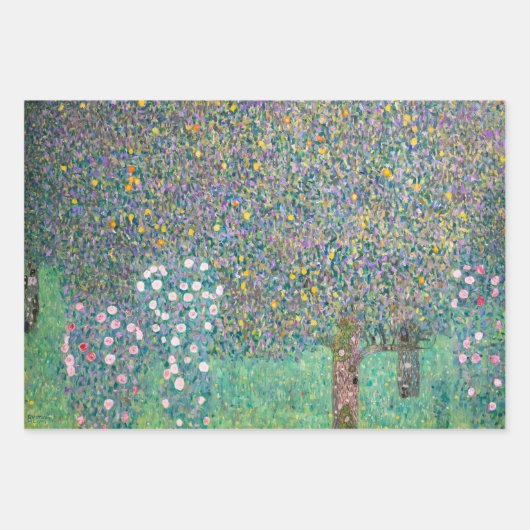 Gustav Klimt - Auswahl der Meisterwerke im Garten Geschenkpapier Set (Vorderseite 3)