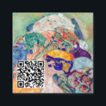 Gustav Klimt - Baby / Cradle - QR-Code Quadratische Visitenkarte<br><div class="desc">Baby / Cradle - Gustav Klimt,  Öl auf Leinwand,  1917-1918</div>