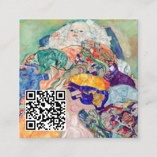 Gustav Klimt - Baby / Cradle - QR-Code Quadratische Visitenkarte (Vorderseite)