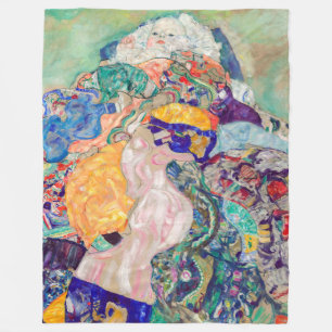 Gustav Klimt - Baby / Wiege Fleecedecke