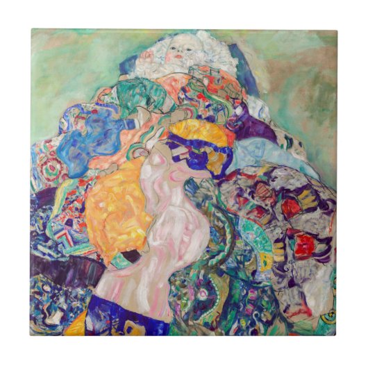 Gustav Klimt - Baby / Wiege Fliese (Vorderseite)