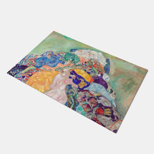 Gustav Klimt - Baby / Wiege Fußmatte (Schrägansicht)