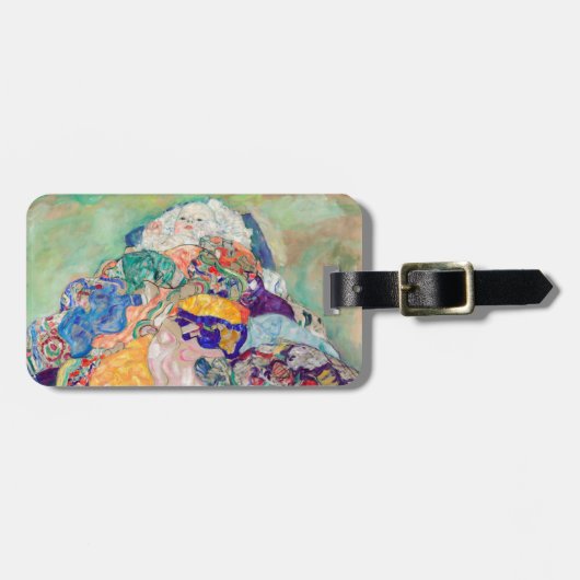 Gustav Klimt - Baby / Wiege Gepäckanhänger (Vorderseite horizontal)