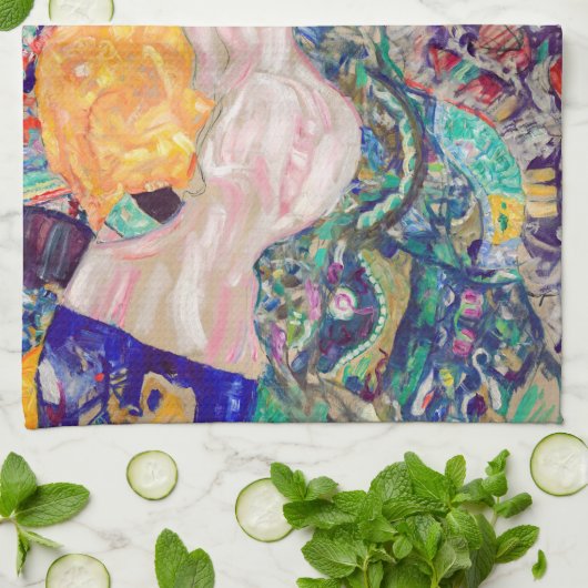 Gustav Klimt - Baby / Wiege Geschirrtuch (Gefaltet)