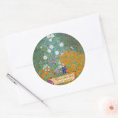 Gustav Klimt "Bauerngarten" Buchzeichen Runder Aufkleber (Umschlag)