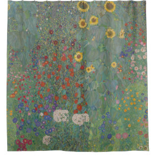 Gustav Klimt, Bauerngarten mit Sonnenblumen Duschvorhang