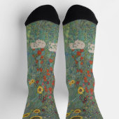 Gustav Klimt - Bauernhof Garten mit Sonnenblumen Socken (Oben)