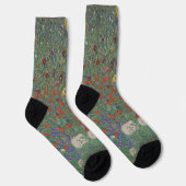 Gustav Klimt - Bauernhof Garten mit Sonnenblumen Socken (Rechts)
