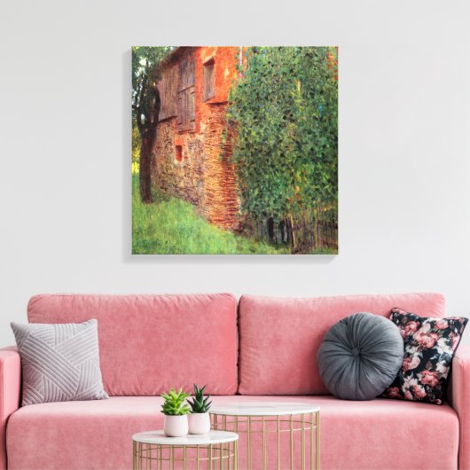 Gustav Klimt - Bauernhof im Saal Attersee Leinwanddruck (Insitu (Wohnzimmer))