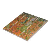 Gustav Klimt - Bauernhof mit Birkenbäumen Fliese (Seite)