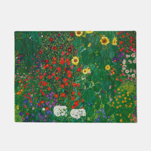 Gustav Klimt - Bauernhof mit Blume Fußmatte